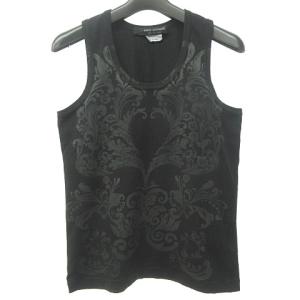 AD2007 JT-T020 製品染め プリント タンクトップ カットソー ガーメントダイ コムデギャルソン 総柄 ブラック