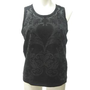 JUNYA WATANABE AD2007 JT-T020 製品染め プリント タンクトップ カットソー ガーメントダイ コムデギャルソン 総柄 ブラック