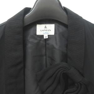 LANVIN en Bleu 近年 ボレロ ジャケット リボン ギャザー ナイロン 半袖 ブラック 38