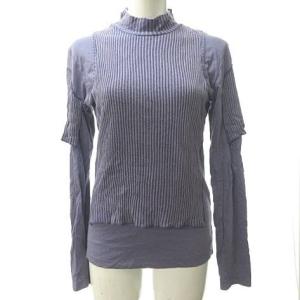 Jean Paul GAULTIER FEMME ハイネック カットソー 異素材 ドッキング パッチワーク パープル 40