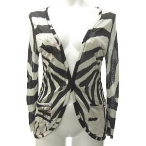 ヒョウ柄 ニット カーディガン 総柄 ブラウン 40