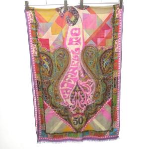 大判ストール 創業50周年記念モデル Faithful to Love and Beauty ペイズリー柄 イタリア製 ウールシルク