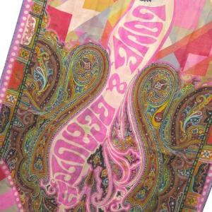 ETRO 大判ストール 創業50周年記念モデル Faithful to Love and Beauty ペイズリー柄 イタリア製 ウールシルク