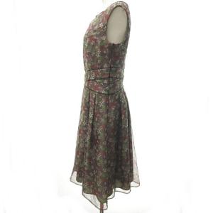 TOCCA LIBERTY ART FABRICS シアー ワンピース フラワー プリント 総柄 ブラック マルチカラー 4