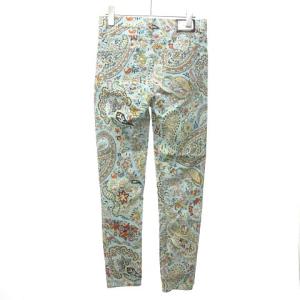 ETRO ペイズリー デニム パンツ カラーデニム スラックス スリム 総柄 マルチカラー
