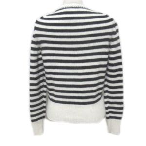 Maison Kitsuné ニット セーター 長袖 ウール ボーダー ブラック ホワイト XS STK X 0920