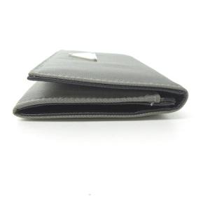 PRADA カードケース コインケース 2つ折り財布 ミニウォレット 三角ロゴプレート イタリア製 グレー