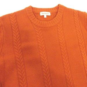 Paul Stuart カシミヤ混 ケーブル ニット セーター 長袖 クルーネック 46 オレンジ