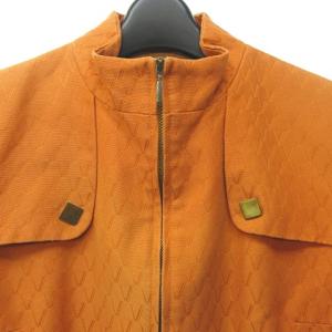 VALENTINO ROMA スタンドカラー ジップ ジャケット ショート丈 総柄 ヴィンテージ オレンジ 42