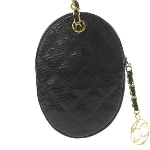 CHANEL マトラッセ ココマーク ショルダーバッグ リザード 0番台 ヴィンテージ 80's ブラック