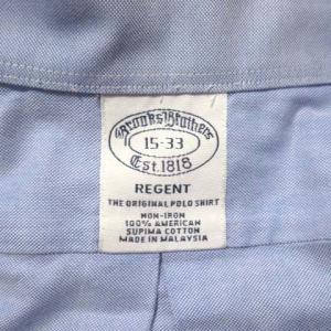 Brooks Brothers シャツ ボタンダウン REGENT 長袖 オックスフォード 青 ブルー 15-33 165
