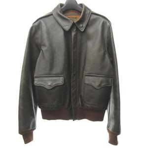 THE REAL McCOY'S 実名復刻 TYPE A-2 ROUGH WEAR フライトジャケット レザー 38 茶