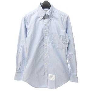 THOM BROWNE 美品 現行モデル オックスフォード シャツ ボタンダウン BD ストライプ 国内正規品 MWL010E00139480 水色