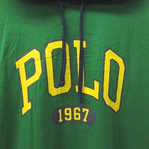 POLO RALPH LAUREN 近年 ラバー プリント プルオーバー Tシャツ ロンT パーカー カットソー ロゴ 国内正規品 緑 グリーン 紺 ネイビー
