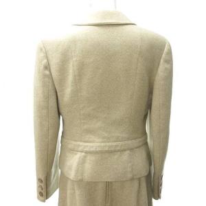 VALENTINO BOUTIQUE 美品 スカート スーツ セットアップ ジャケット ひざ丈 カシミヤ混 ウール イタリア製 ベージュ 10
