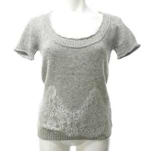 VALENTINO ROMA アンサンブル ニット セーター カーディガン レース グレー 40 約M IBO28 1005