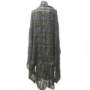 JURGEN LEHL バイアスチェックワンピース ストール シルク M 茶 水色