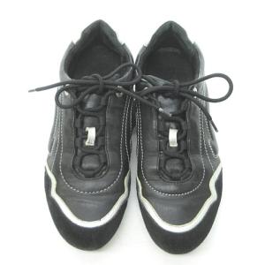 Salvatore Ferragamo スニーカー レザー スエード ガンチーニ イタリア製 ブラック シルバー