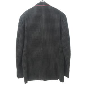 GIANNI VERSACE ヴィンテージ メデューサ ボタン テーラード ジャケット ウィンドウペン チェック ワッペン ブラック S表記