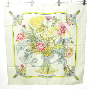 HERMES カレ90 REGINA スカーフ 女王陛下 シルク フランス製 花柄 マルチカラー