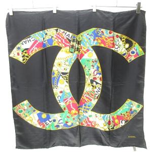 CHANEL ココマークジュエリー柄 スカーフ シルク マルチカラー