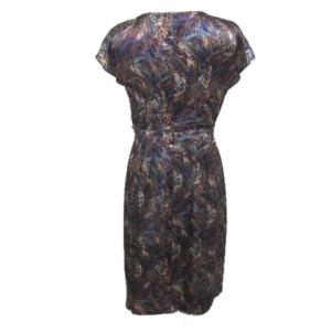 ANAYI タグ付き 総柄 ワンピース 半袖 タック シルク 38 M マルチカラー STK X 1020