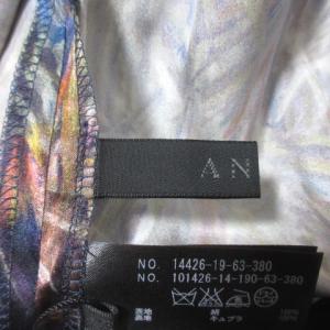 ANAYI タグ付き 総柄 ワンピース 半袖 タック シルク 38 M マルチカラー STK X 1020