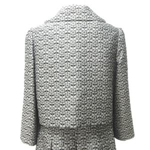 M'S GRACY フラワー エンボス セットアップ スーツ ジャケット スカート フレア セミフォーマル グレー