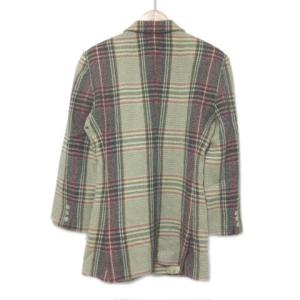 EMPORIO ARMANI チェック テーラード ジャケット シングル 3B バージンウール ベージュ系 40 サイドベンツ