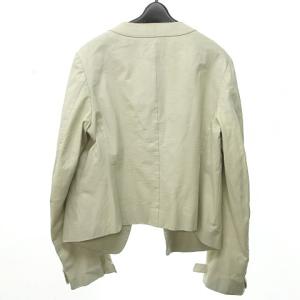 Yohji Yamamoto 2006SS レザージャケット 牛革 ノーカラー ボタンレス 長袖 日本製 白 オフホワイト 3 L位 FR-J20-706