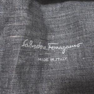 Salvatore Ferragamo テーラードジャケット ブレザー リネン グレー 52 3B 本切羽 センターベント