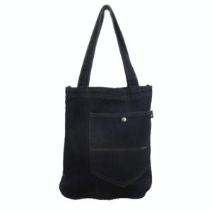 HUNTING WORLD デニム トートバッグ ブルー ロゴ刺繍