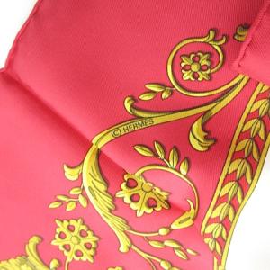 HERMES カレ90 LA PROMENADE DE LONGCHAMPS ロンシャンへの散歩 スカーフ レッド
