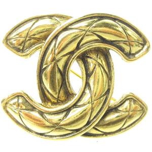 ヴィンテージ ココマーク × マトラッセ ブローチ オールド アンティーク ゴールドカラー