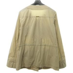 LEONARD スポーツ SPORT ノーカラージャケット ナイロン ブルゾン 上着 薄手 日本製 ベージュ 40 M位 WY 1024