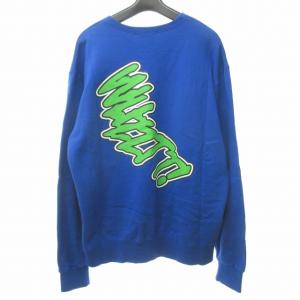 UNDERCOVER アンカバ スウェット トレーナー 英字プリント 長袖 丸首 裏毛 コットン ブルー ライトグリーン