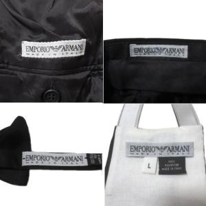 EMPORIO ARMANI タキシード ジャケット スラックス 側章 フォーマル 蝶ネクタイ カマーバンド ブラック バージンウール