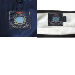 EMPORIO ARMANI スーツ ダブルジャケット 紺 ネイビー フォーマル ウール 背抜き パンツ スラックス 2タック 46 日本サイズM相当 X