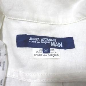 JUNYA WATANABE MAN AD2016 シャツ 長袖 リネン ロゴプリント ホワイト XS