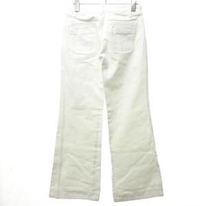 Chloe ロゴ 金釦 デニムパンツ ジーンズ ワイドパンツ バギーパンツ USED加工 イタリア製 国内正規品 白 ホワイト 34 約S