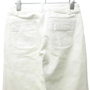 Chloe ロゴ 金釦 デニムパンツ ジーンズ ワイドパンツ バギーパンツ USED加工 イタリア製 国内正規品 白 ホワイト 34 約S