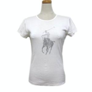 ブラックレーベル カットソー Tシャツ 半袖 ラインストーン 白 ホワイト M コットン IBO30 X 1215