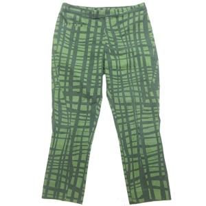 総柄 アンクル パンツ スラックス クロップド グリーン