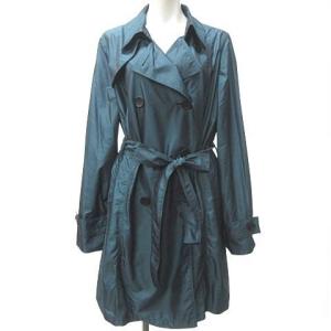 パッカブル ナイロン トレンチ コート ジャケット サテン ブルー
