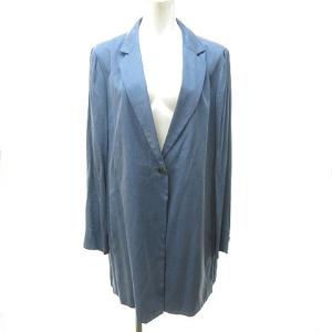 NEMIKA ロング テーラードジャケット コート 1B ノーベント テンセル ブルー 13+