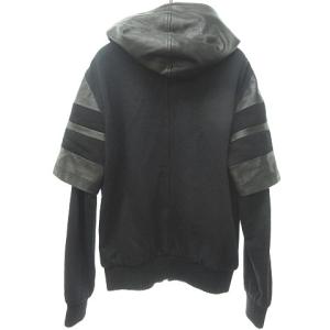 GIVENCHY レザー レイヤード パーカージャケット 48 黒