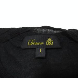Drawer ニット シルクカシミヤ カットソー 長袖 1 S 黒 ブラック IBO28 X 1121
