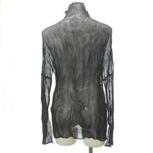 ISSEY MIYAKE シアー プリーツ シャツ カットソー トップス シースルー 日本製 ブラック M