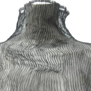 ISSEY MIYAKE シアー プリーツ シャツ カットソー トップス シースルー 日本製 ブラック M