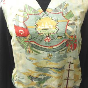 HERMES ヴィンテージ HENRY F SMITH SAILOR シルクプリントニット スカーフ切替 40 黒